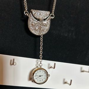 Silver watch necklace